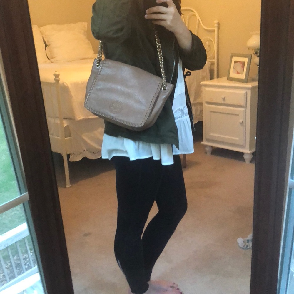 Tory Burch Marion Flap- Pebbled Leather Bag